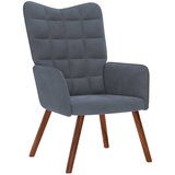 vidaXL Stol za sproščanje temno siv žamet, (21824990) | Shoptok.si