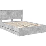  Krevetna konstrukcija s ladicama Betonski sivi 140 x 190 cm | shoptok.hr