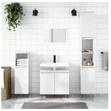 vidaXL Garnitura kopalniških omaric 3-delna visok sijaj bela