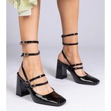 Gemre Black patent block heel pumps Ferida | Shoptok.si