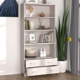  Visoka omara HAMAR trdna borovina bela, (20654607) | Shoptok.si