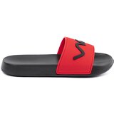 Shelvt Black and red flip-flops with inscription | Shoptok.si