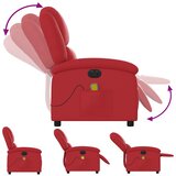  Električni masažni naslonjač od umjetne kože crveni | shoptok.hr