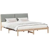 vidaXL Okvir kreveta s uzglavljem Smeđa i svijetlo siva 180 x 200 cm | shoptok.hr