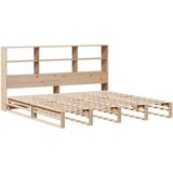  Krevet s regalom za knjige bez madraca 200x200 cm masivno drvo | shoptok.hr
