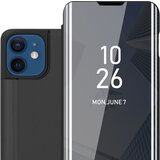 Cadorabo CASE, združljiv z Apple v turmalinski črni barvi - Clear View Zrcalo Zaščitni pokrov s funkcijo stojala 360 stopinj zaščita, (20571648) | Shoptok.si