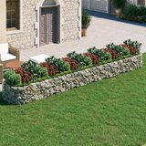 vidaXL Visoka greda gabion pocinkano železo 600x100x50 cm | Shoptok.si