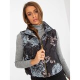 Fashion Hunters Women's short black vest with flowers Cene