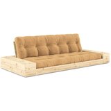 Karup Design Senf žuta/svjetlo smeđa sklopiva sofa od samta 244 cm Base – | shoptok.hr