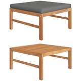 The Living Store Stolček za noge s temno sivo blazino trdna tikovina - Stolček Za Noge, (21482351) | Shoptok.si