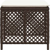  Vrtni taburei s jastucima 4 kom smeđi 41x41x36 cm od poliratana | Eponuda.com
