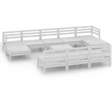 Maison Chic Seti vrtnega pohištva - Vrtna garnitura - Vrtni pohištvo set 11-delna bela trdna borovina, (21820199) | Shoptok.si
