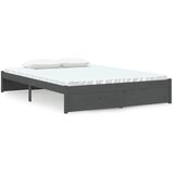 vidaXL Posteljni okvir siv iz trdnega lesa 140x200 cm, (20647280) Cene