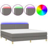  Krevet box spring s madracem LED tamnosivi 160x200 cm tkanina | shoptok.hr