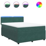 Maison Chic Box spring postelja - Vzmetna postelja z vzmetnico temno zelen 140x190 cm žamet SL4388, (21903725) | Shoptok.si