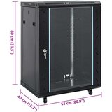 vidaXL Omrežna omarica 15U 19" IP20 črna 53x40x80 cm | Shoptok.si