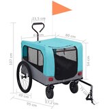 vidaXL 2-u-1 prikolica za bicikl i kolica za kućne ljubimce plavo-siva | shoptok.hr