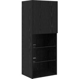 TV stenske enote 6 pcs Črna Orehovina Konstruiran les, (5000112846) | Shoptok.si