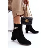 Boto WR1 Women's Low Heel Boots with Ornament Black Numissa | Shoptok.si