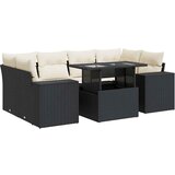 Maison Chic Seti vrtnega pohištva - Vrtna garnitura - Vrtni pohištvo set 7-delna z blazinami črn poli ratan, (21801913) | Shoptok.si