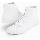 Ombre Men's high-top sneakers with zipper for easy on - white | shoptok.hr
