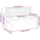  Chesterfield klupa Crna 119 5 x 64 5 x 75 cm Lažna koža | shoptok.hr