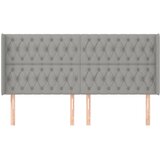  Uzglavlje s ušima svjetlosivo 183x16x118/128 cm od tkanine | shoptok.hr