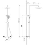 Sapho Mjedeni set za tuš kabinu u sjajno srebrnoj boji s termostatskim ventilom s glavom za tuš/sa ručnim tušem 131 cm Solaris – | shoptok.hr