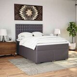 vidaXL Krevet s oprugama i madracem sivi 140x190 cm od umjetne kože | shoptok.hr