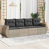 vidaXL 4-dijelni set vrtnih sofa s jastucima svijetlosivi poliratan Cijene