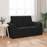 vidaXL sofa na podu krevet 2-u-1 Crna 148x71x83 cm Velur | shoptok.hr