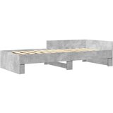 vidaXL Posteljni okvir betonsko siv 100x200 cm inženirski les, (21273413) | Shoptok.si