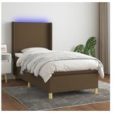 vidaXL Box spring postelja z vzmetnico LED temno rjava 90x19 | Shoptok.si