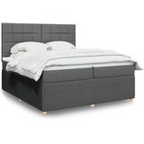  Krevet s oprugama i madracem tamnosivi 200 x 200 cm od tkanine | shoptok.hr