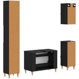  Set kupaonskih ormara od 4 dijela ALKMAAR Crna | shoptok.hr
