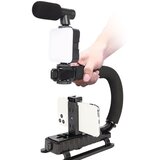 ILIKE Elight 4U Ročni stabilizator za pametni telefon in fotoaparat DSLR Držalo 1/4 fiksni nosilec z LED lučko/mikrofonom, (21243625) | Shoptok.si