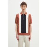 Fred Perry Majice & Polo majice VERTICAL STRIPE ZIP NECK SH Kostanjeva Cene