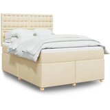  Krevet s oprugama i madracem krem 140x200 cm od tkanine | shoptok.hr