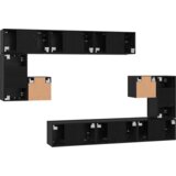  Set TV komoda s policom Zidne Ostalo s pohranom s vratima 10 pcs Crni hrast 180 x 30 x 90.5 cm | shoptok.hr