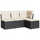  4-dijelni set vrtnih sofa od poliratana s jastucima crni | shoptok.hr