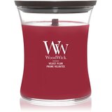 WoodWick Velvet Plum mirisna svijeća s drvenim fitiljem 275 g Cijene