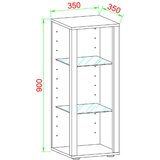 MID.YOU VISEČA VITRINA, antracit | Shoptok.si