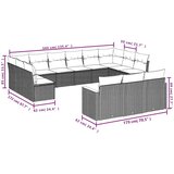  13-dijelni set vrtnih sofa s jastucima poliratan crni | shoptok.hr