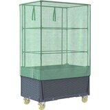 vidaXL Visoka greda s prevleko in kolesi videz ratana 80x50x182 cm | Shoptok.si