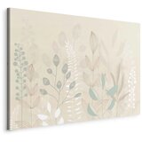  Slika - Morning in the Meadow - Various Pastel Plants on a Beige Background 60x40 Na talijanskom platnu | shoptok.hr