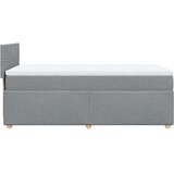 vidaXL Box spring postelja z vzmetnico svetlo siv 100x200 cm blago, (21291034) | Shoptok.si