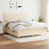 The Living Store Box spring postelja z vzmetnico krem 160x200 cm blago - Box Spring Postelja, (21514625) | Shoptok.si