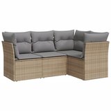  The Living Store Vrtna sedežna garnitura 4-delna z blazinami bež poli ratan - Vrtna Sedežna Garniture, (21451895) | Shoptok.si