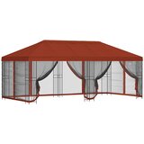 vidaXL Paviljon s stenami 6 x 3 m Terakota Poliester in jeklo 190, (5000219029) | Shoptok.si