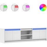 Maison Chic TV omarica - TV stojalo - Televizijska omarica z LED bela 180x34x50 cm inženirski les, (21699360) Cene